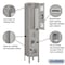 Salsbury Industries 2 Tier Vented Locker, 12"Wx66"Hx12"D, 2 Door, Gray, Unassembled 72152GY-U - alternate 3
